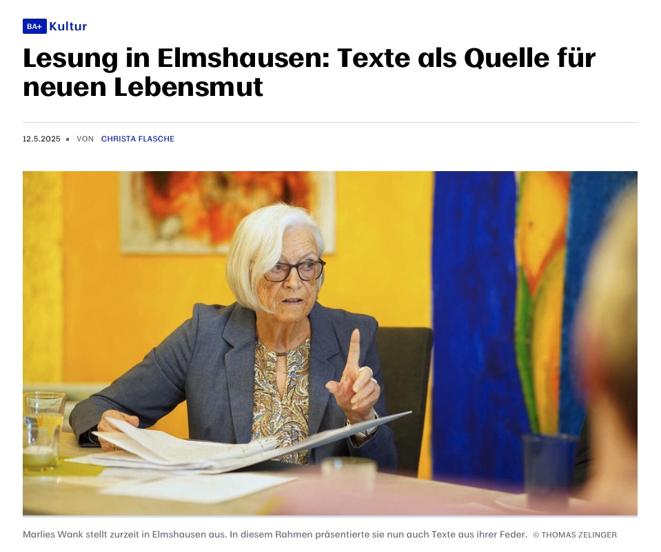 Lesung in Elmshausen: Texte als Quelle für neuen Lebensmut